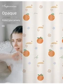 Su Geçirmez Küf Önleyici Banyo Duş Perdesi - 180x180cm - Turuncu thumbnail 10