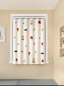 Tuvalet Gölgeleme Perdesi - Renkli Çiçekli - Tek Perde - 80x180cm - 1