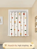 Tuvalet Gölgeleme Perdesi - Renkli Çiçekli - Tek Perde - 180x200cm - 2