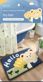 Hızlı Kuruyan Kaymaz Banyo Paspası - 50x80 cm - Yumuşak Beyaz Tavşan - 8