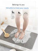 Kaymaz Banyo Duş Paspası - Su Geçirmez - 45x75cm - Gri Siyah - 2