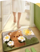 Hızlı Kuruyan Kaymaz Banyo Paspası - 50x80 cm - Yumuşak Beyaz Tavşan - 10