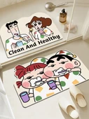 Şirin Crayon Xiaoxin Banyo Paspası 40x60cm - Kaymaz - Diş Fırçalayan Xiao Xin-B - 2