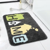 2'li Kaymaz Banyo Paspası Seti - 38x58 ve 48x78 cm - HOME Desenli - 1