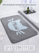 2'li Emici Banyo Paspası Seti - 38x58 + 48x78 cm - HOME Desenli - 3