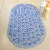 Kaymaz Banyo Paspası - Vantuzlu - [69x38cm] Büyük Baloncuklu Şeffaf Mavi thumbnail 6