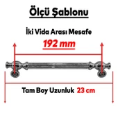 Mobilya Mutfak Dolabı Çekmece Dolap Kapak Kulpu Kulbu Siyah Metal Kulpları (192 MM - 19.2 CM) thumbnail 3