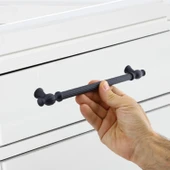 Mobilya Mutfak Dolabı Çekmece Dolap Kapak Kulpu Kulbu Siyah Metal Kulpları (192 MM - 19.2 CM) thumbnail 2