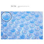 Kaymaz Banyo Paspası - Vantuzlu - [69x38cm] Büyük Baloncuklu Şeffaf Mavi thumbnail 10