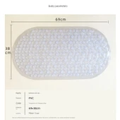 Kaymaz Banyo Paspası - Vantuzlu - [69x38cm] Büyük Baloncuklu Şeffaf Mavi thumbnail 8