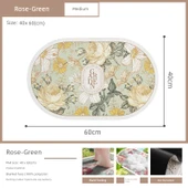 Kaymaz Banyo Paspası - Gül Yeşili - 40x60cm thumbnail 1