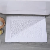 Pamuklu Kaymaz Banyo Halısı - Çakıl Desenli 50x80cm (400 gram) - 1