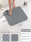 Kaymaz Banyo Paspası - Gri Kare 53x53 cm - 1