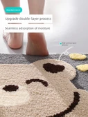 Çizgi Film Desenli Emici Banyo Paspası 50x80cm - Çiçekli Köpek Yavrusu - 4