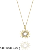 Özel Tasarım Minik Güneş Çok Şık 14 Ayar Altın Kolye thumbnail 2