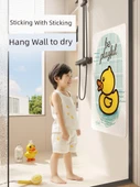 Kaymaz Banyo Paspası - Küçük Sarı Ördek - 60x60 cm - Köpük Banyosu Desenli Yuvarlak - 5