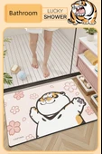 Çizgi Film Tombul Kaplan Kaymaz Emici Banyo Paspası - 40X60cm - Huan Yıkanan Tombul Kaplan - 11