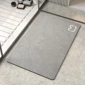 Diyatomit Kaymaz Banyo Paspası 60x90 cm - Kedi Gri - 1