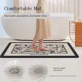 Kaymaz Banyo Paspası - 40x60 cm - Sally Kenevir Kauçuk Tabanlı - Kare Kenevir Desenli İlkbahar Esintisi - 4