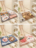 Çizgi Film Desenli Emici Banyo Paspası 50x80cm - Çiçekli Köpek Yavrusu - 5
