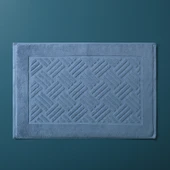 Pamuklu Banyo Paspası - Kaymaz - 50cm x 75cm - Deniz Mavisi 1 - 1
