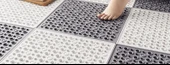 Kaymaz Banyo Paspası 30x30cm - Yeşil + Beyaz (Kalınlaştırılmış, Yumuşak) - 2 Adet - 9