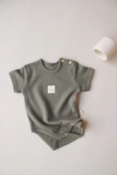 Haki Basic Etiketli Kısa Kollu Body - 2