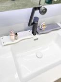 Diyatomit Emici Banyo Matı - Orta Gri 30x11x0.9cm Bank Dalga Desenli - 4
