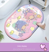 Sevimli Çizgi Film Hızlı Kuruyan Paspas - 60x40cm - Banyo Çizgi Film -28 - 9