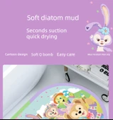 Sevimli Çizgi Film Hızlı Kuruyan Paspas - 60x40cm - Banyo Çizgi Film -26 - 7