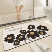 Kaymaz Emici Banyo Paspası - 50x80 cm - İlişkili Çiçekler - 1