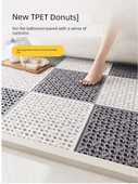 Kaymaz Banyo Paspası 30x30cm - Yeşil + Beyaz (Kalınlaştırılmış, Yumuşak) - 2 Adet - 2