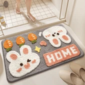 Çizgi Film Banyo Paspası 40X60cm Turp Tavşan Kaymaz Halı - 1