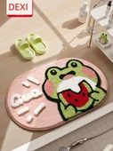 Çizgi Film Kurbağa Desenli Banyo Paspası 40x60cm + 50x80cm 2'li Set Sevimli Kurbağa - 2
