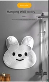 Kaymaz Tavşan Banyo Paspası - Ayak Masajlı Silikon Ped - Küçük Pudra Tavşan (45x45cm) - 10