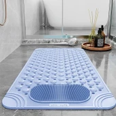 Kaymaz PVC Banyo Halısı - Düşme Önleyici Ayak Masaj Matı - 36x70cm - Mavi - 1