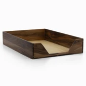 Woodsaka Reka A4 Kağıt Tepsisi & Evrak Kutusu - Ceviz - 500 Adet Kağıt Alır - 26.4cm x 36.5cm x 6.2cm - 2