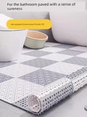 Kaymaz Banyo Paspası 30x30cm - Yeşil + Beyaz (Kalınlaştırılmış, Yumuşak) - 2 Adet - 3