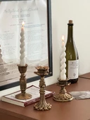 Fransız Retro Eskitme Şamdan - Üçlü Set thumbnail 6