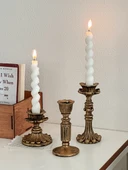 Fransız Retro Eskitme Şamdan - Üçlü Set thumbnail 3