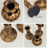 Fransız Retro Eskitme Şamdan - Mat Spiral Mum Kahverengi 2 Adet - 8