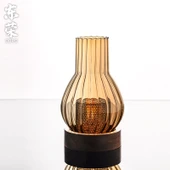 Retro Japon Tarzı Cam Mumluk - Rüzgar Geçirmez - Model 2/Yoğun Amber - 1
