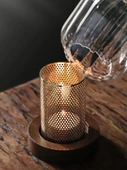 Retro Japon Tarzı Cam Mumluk - Rüzgar Geçirmez - Model 2/Yoğun Amber - 5