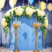 Roma Sütunu Metal Şamdan Düğün Dekorasyonu - Şamdan 1 Çift thumbnail 4