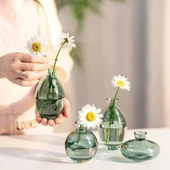 Mini Hidroponik Cam Vazo - Zen Amber Üçlü Set - 2