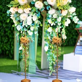 Roma Sütunu Metal Şamdan Düğün Dekorasyonu - Şamdan 1 Çift thumbnail 3