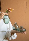 Mini Hidroponik Cam Vazo - Zen Amber Üçlü Set - 7