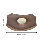 Retro Seramik Karo Desenli Mumluk - Çin Zen Stili - 1 Mumlu thumbnail 7