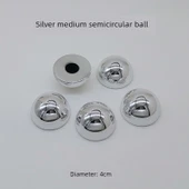 Reçine Duvar Dekoru - Gümüş Orta Boy Yarım Küre 1'li Paket - 1