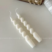 Mat Spiral Mum - Fildişi Beyazı (2'li Paket) - 1